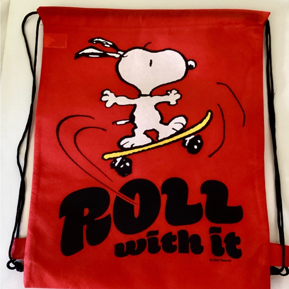 Red Snoopy Drawstring Backpack